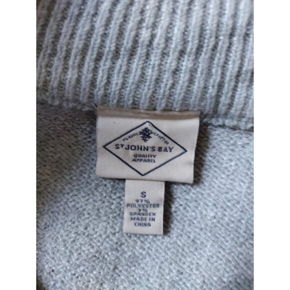 St. John's Bay Women's Gray Cable Knit Half-Zip Sweater S Polyester/Spandex. - Picture 4 of 7